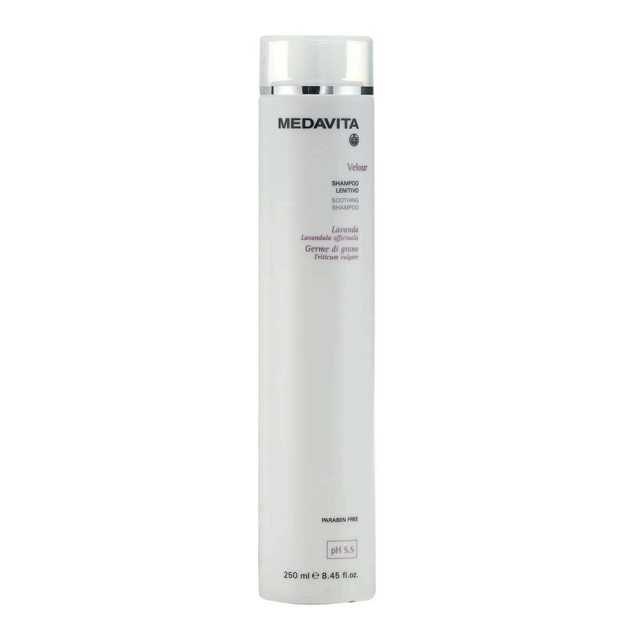 Заспокійливий шампунь для чутливої шкіри голови / Medavita Velour Shampoo Lenitivo.